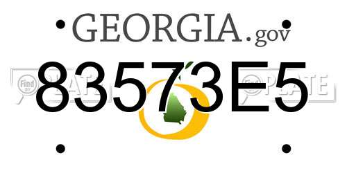 83573E5 Georgia License Plate