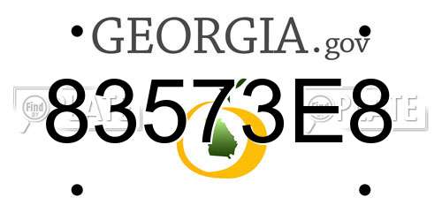 83573E8 Georgia License Plate
