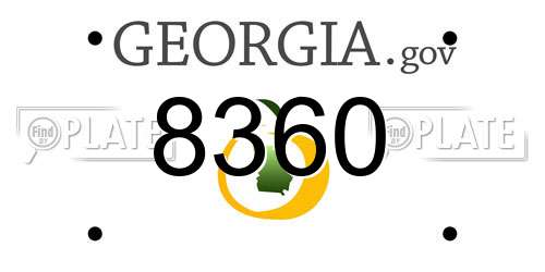 8360 Georgia License Plate