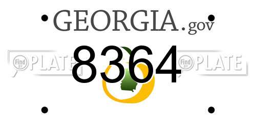 8364 Georgia License Plate