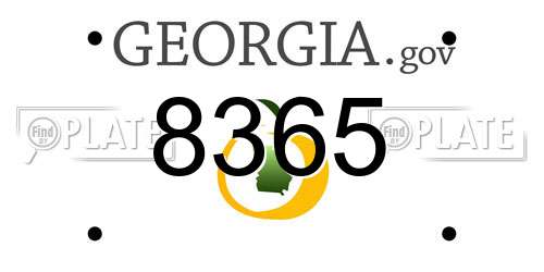 8365 Georgia License Plate