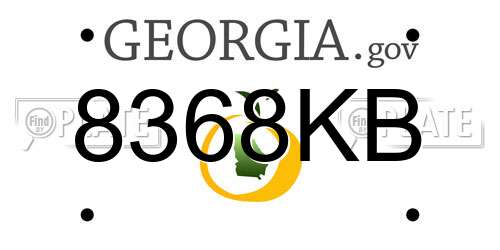 8368KB Georgia License Plate