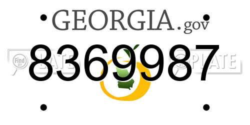 8369987 Georgia License Plate
