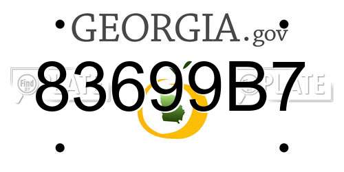83699B7 Georgia License Plate