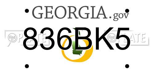 836BK5 Georgia License Plate