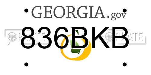 836BKB Georgia License Plate