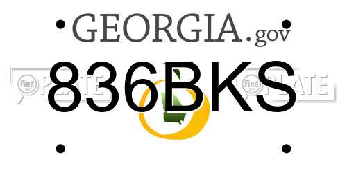 836BKS Georgia License Plate