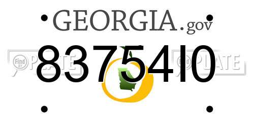 83754I0 Georgia License Plate