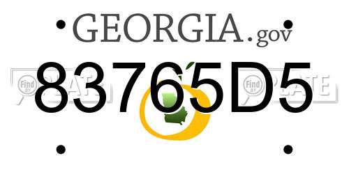 83765D5 Georgia License Plate