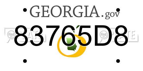 83765D8 Georgia License Plate