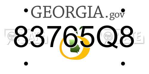 83765Q8 Georgia License Plate