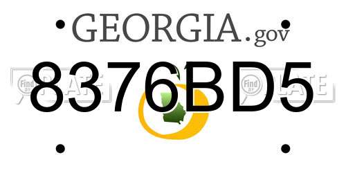 8376BD5 Georgia License Plate