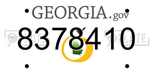 8378410 Georgia License Plate