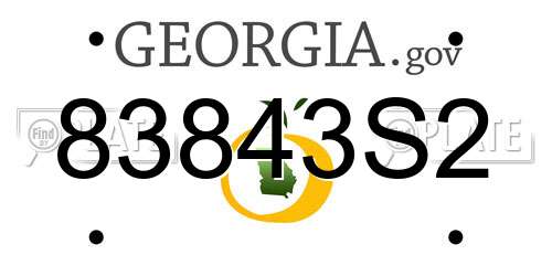 83843S2 Georgia License Plate