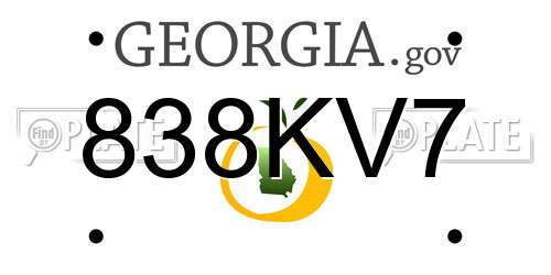 838KV7 Georgia License Plate