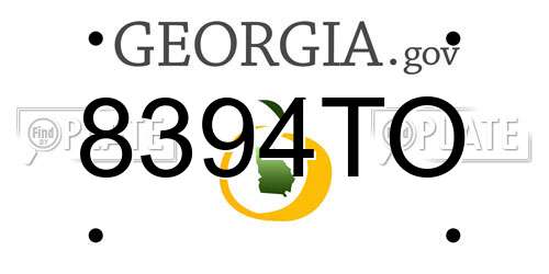 8394TO Georgia License Plate