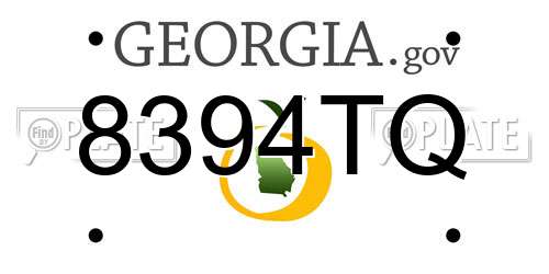 8394TQ Georgia License Plate