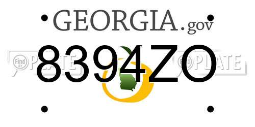 8394ZO Georgia License Plate