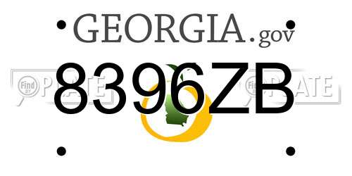 8396ZB Georgia License Plate
