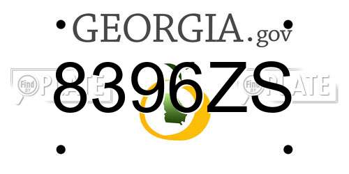 8396ZS Georgia License Plate