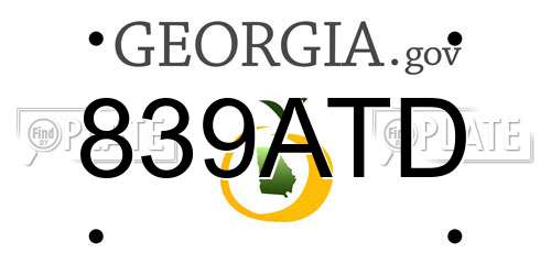 839ATD Georgia License Plate