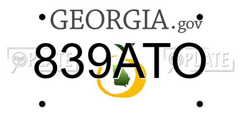 839ATO Georgia License Plate
