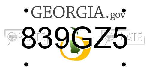 839GZ5 Georgia License Plate