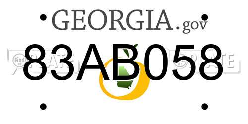 83AB058 Georgia License Plate