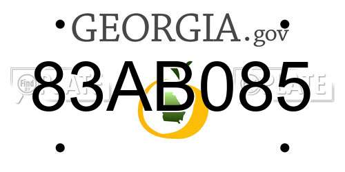 83AB085 Georgia License Plate