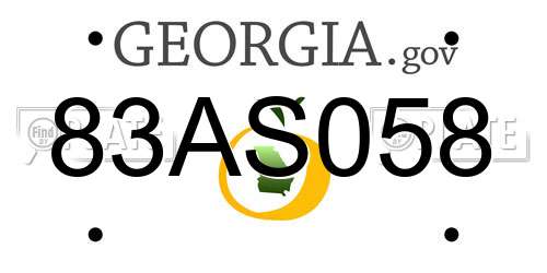 83AS058 Georgia License Plate