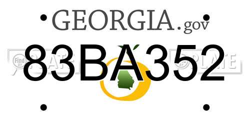 83BA352 Georgia License Plate