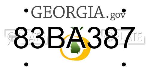 83BA387 Georgia License Plate