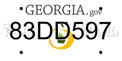 83DD597 Georgia License Plate