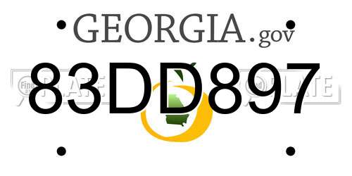 83DD897 Georgia License Plate