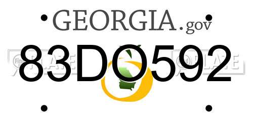 83DO592 Georgia License Plate
