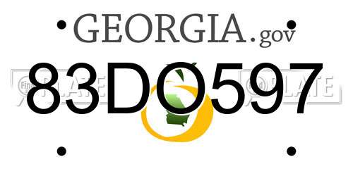 83DO597 Georgia License Plate