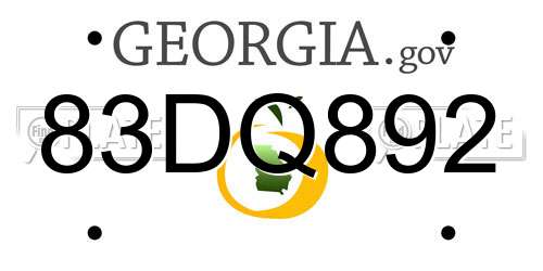 83DQ892 Georgia License Plate