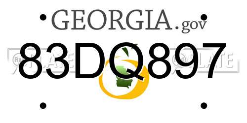 83DQ897 Georgia License Plate