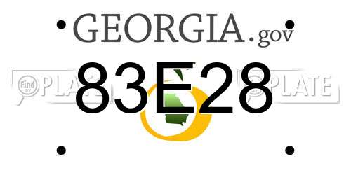 83E28 Georgia License Plate