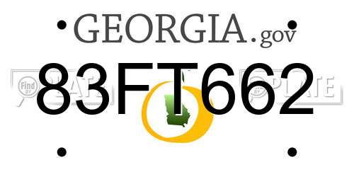 83FT662 Georgia License Plate