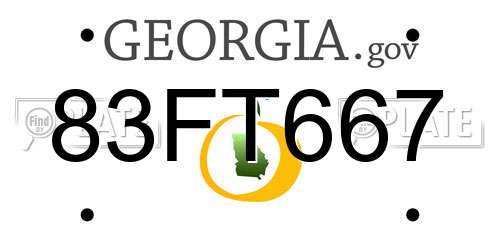 83FT667 Georgia License Plate