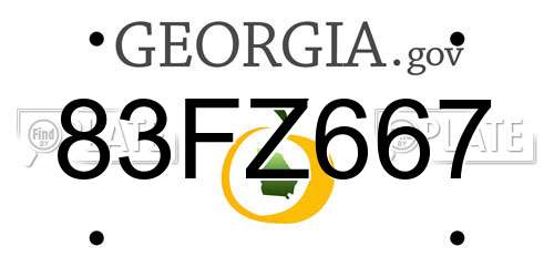 83FZ667 Georgia License Plate