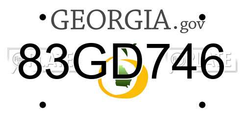 83GD746 Georgia License Plate