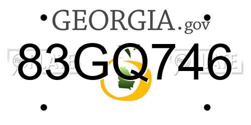 83GQ746 Georgia License Plate