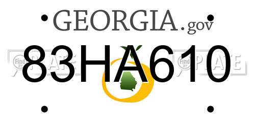 83HA610 Georgia License Plate