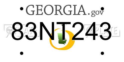 83NT243 Georgia License Plate