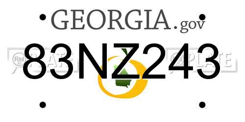 83NZ243 Georgia License Plate