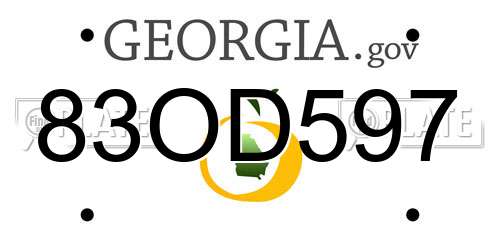 83OD597 Georgia License Plate