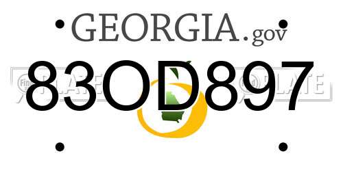 83OD897 Georgia License Plate