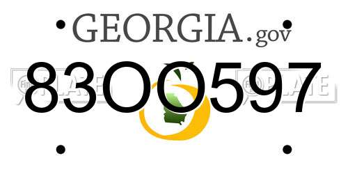 83OO597 Georgia License Plate